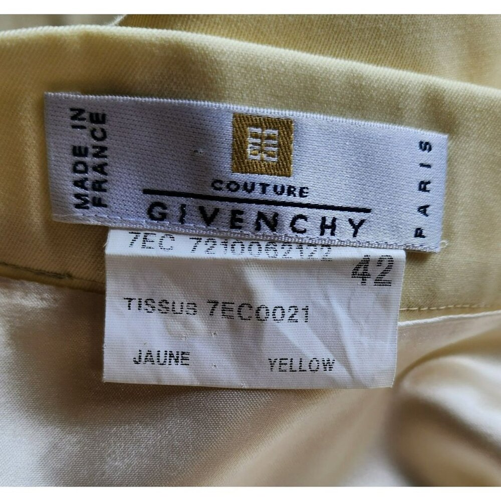 Givenchy Zip Skirt L‎ US10 FR42 – Pastel Yellow, Slim Fit, Pre-Loved - Picture 2 of 6